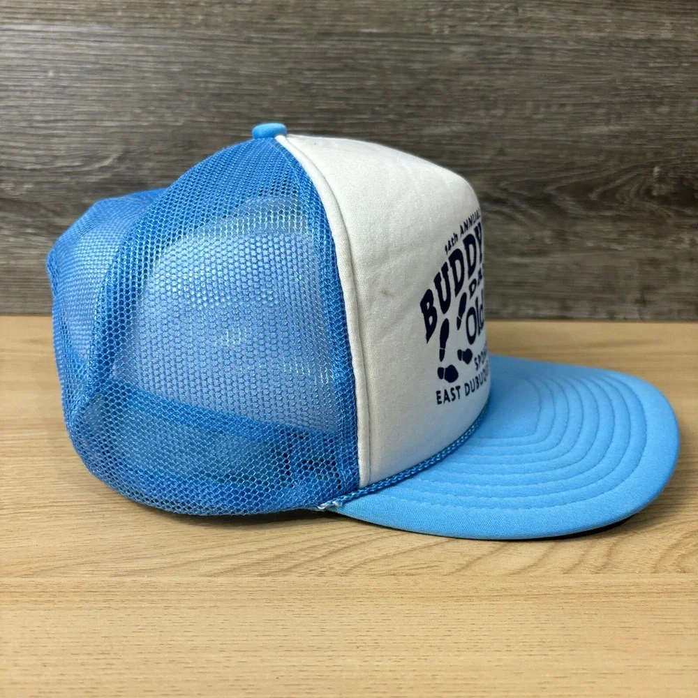 Vintage Buddy‎ Holly Hat Cap Snap Back Blue Trucker Dance Old Style Beer 90s